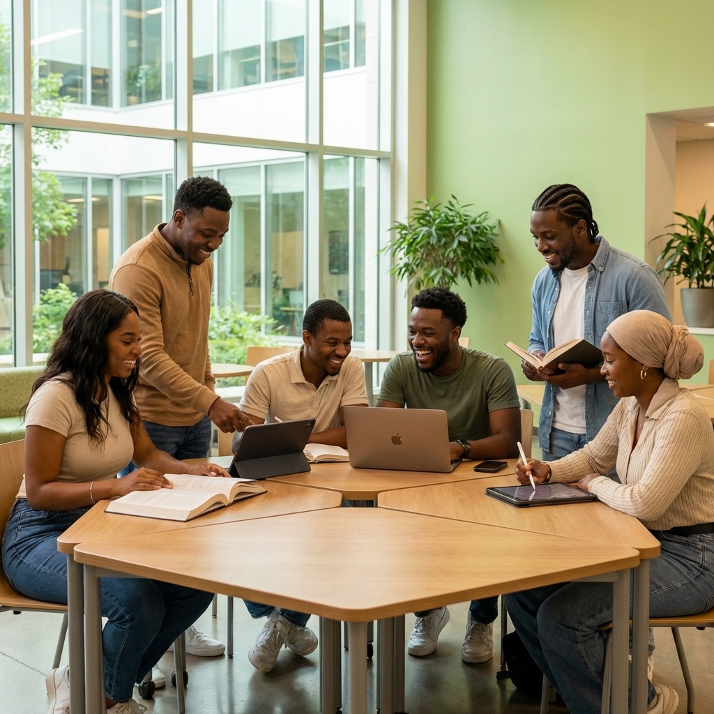 African students learning